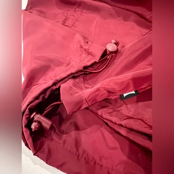 BEAUTIFUL GIANT LA Rain Coat Jacket Deep Red Camouflage Large Drawstring - Picture 9 of 11